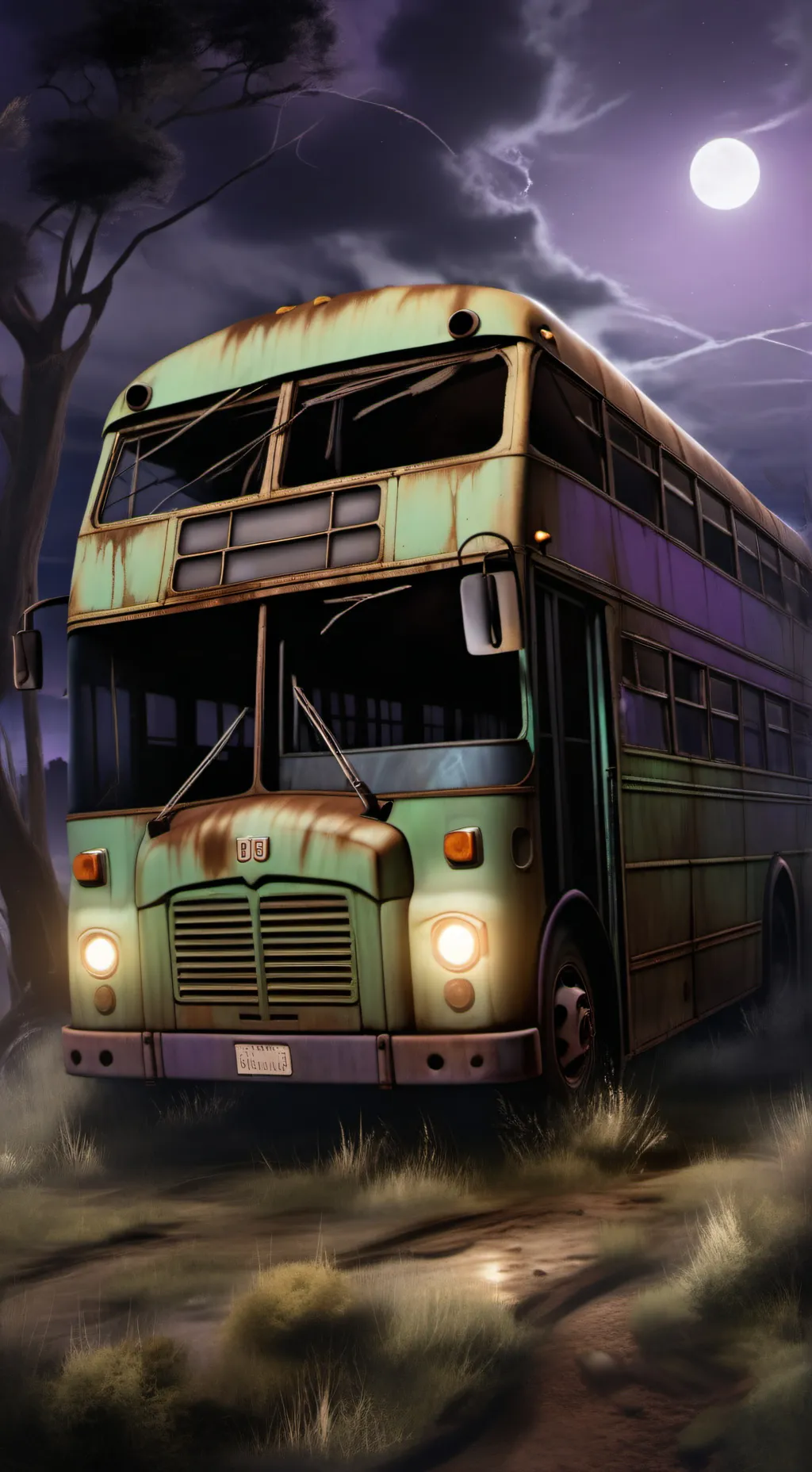 ai character: the haunted Bus background