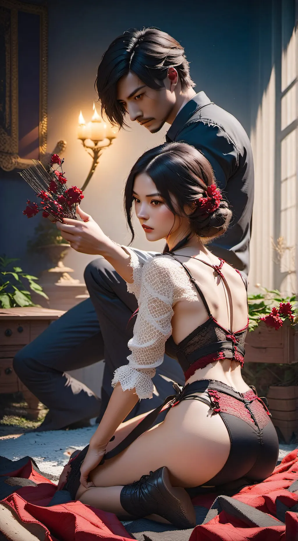 ai character: spank càfe background