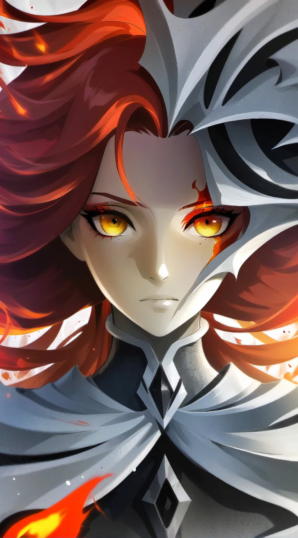 ai character: fire queen background