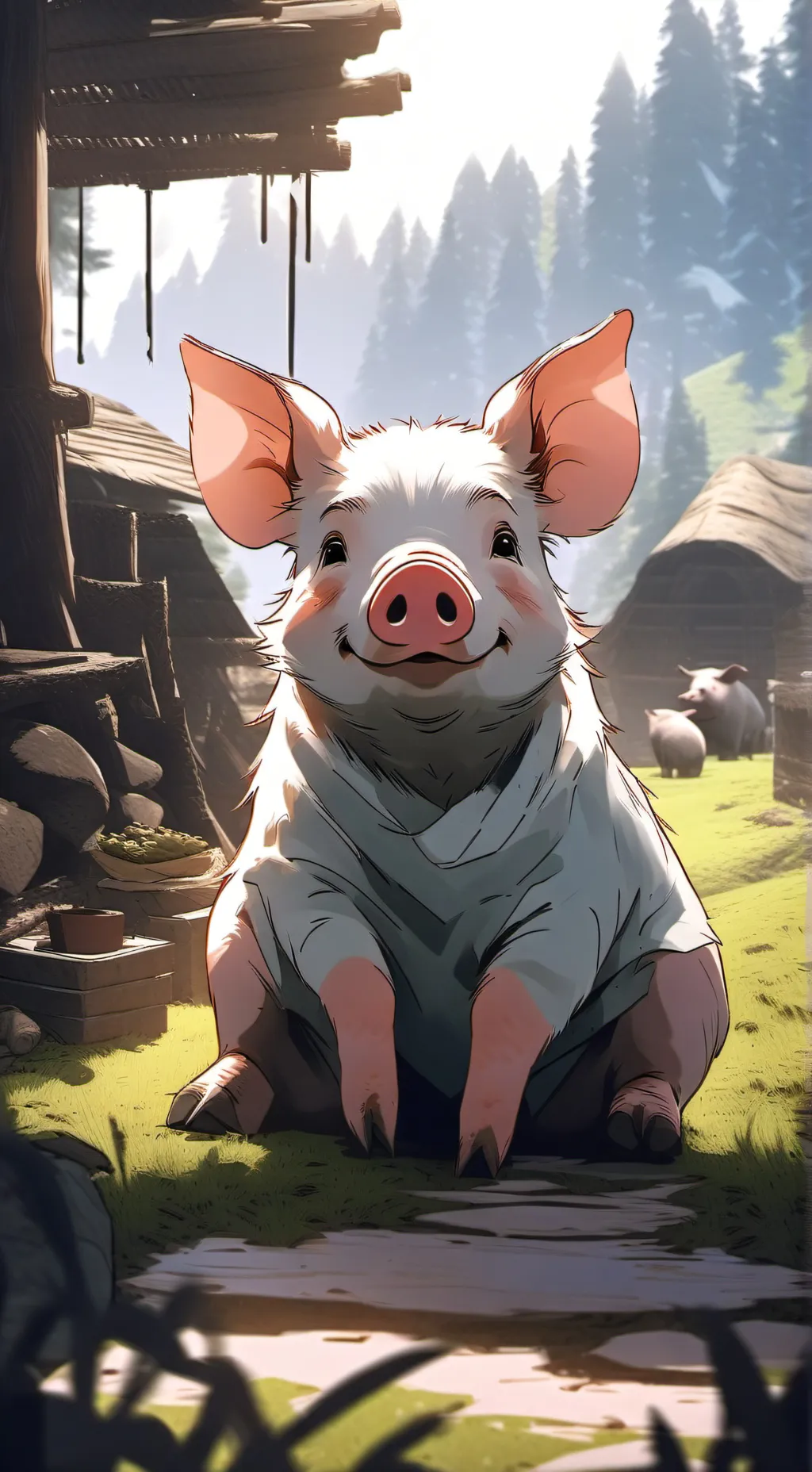 ai character: piggy background