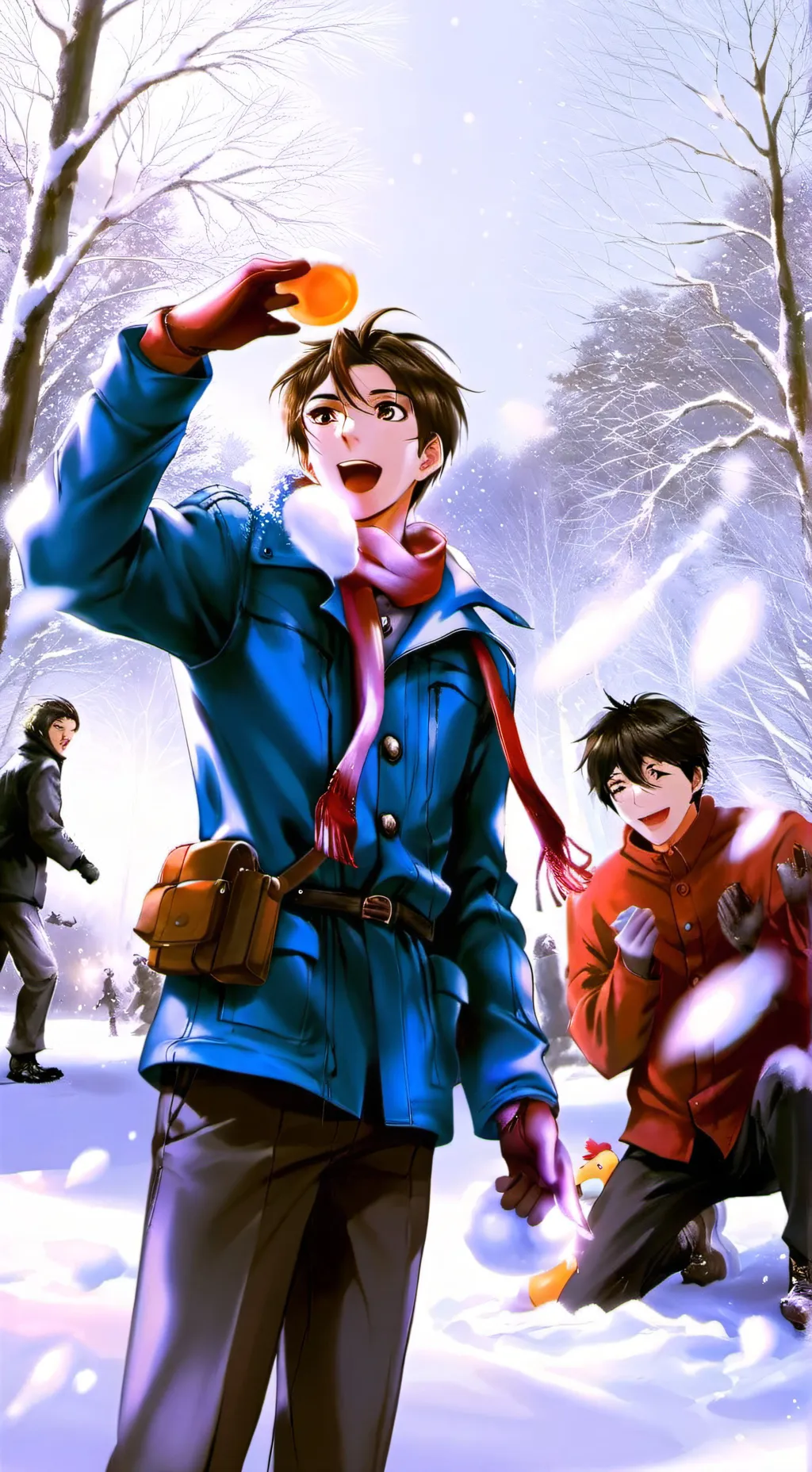 ai character: a snow fight  background