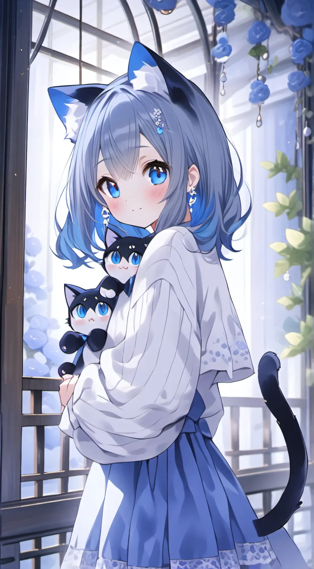 ai character: Bluebell the Cat Spirit background
