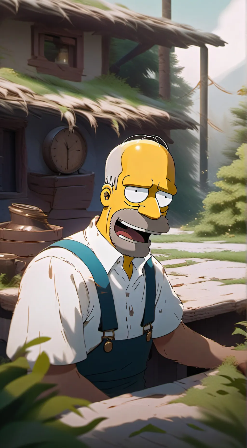 ai character: homer x ned background