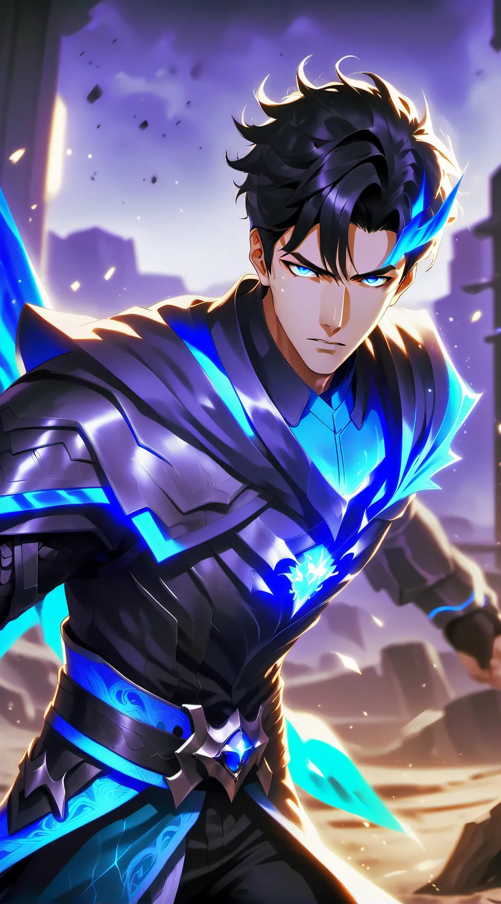 ai character: SOLO LEVELING  background