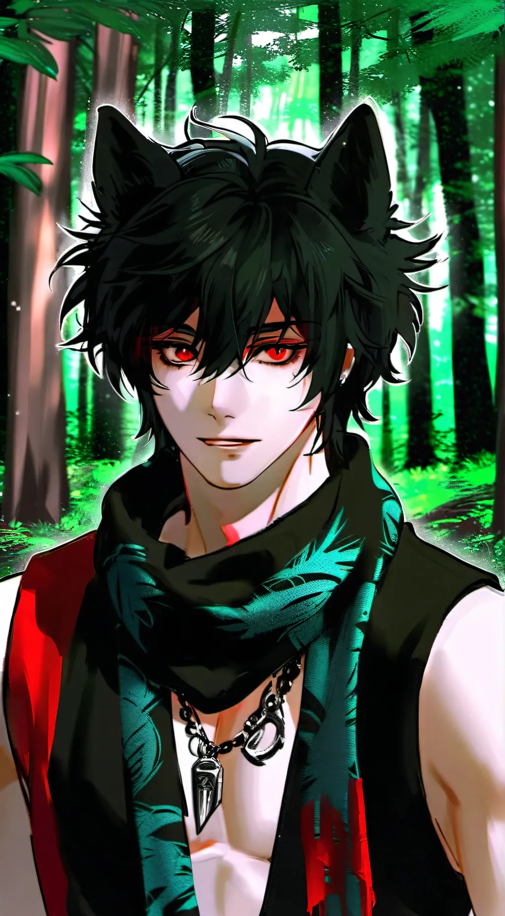 ai character: u alpha blood wolf background