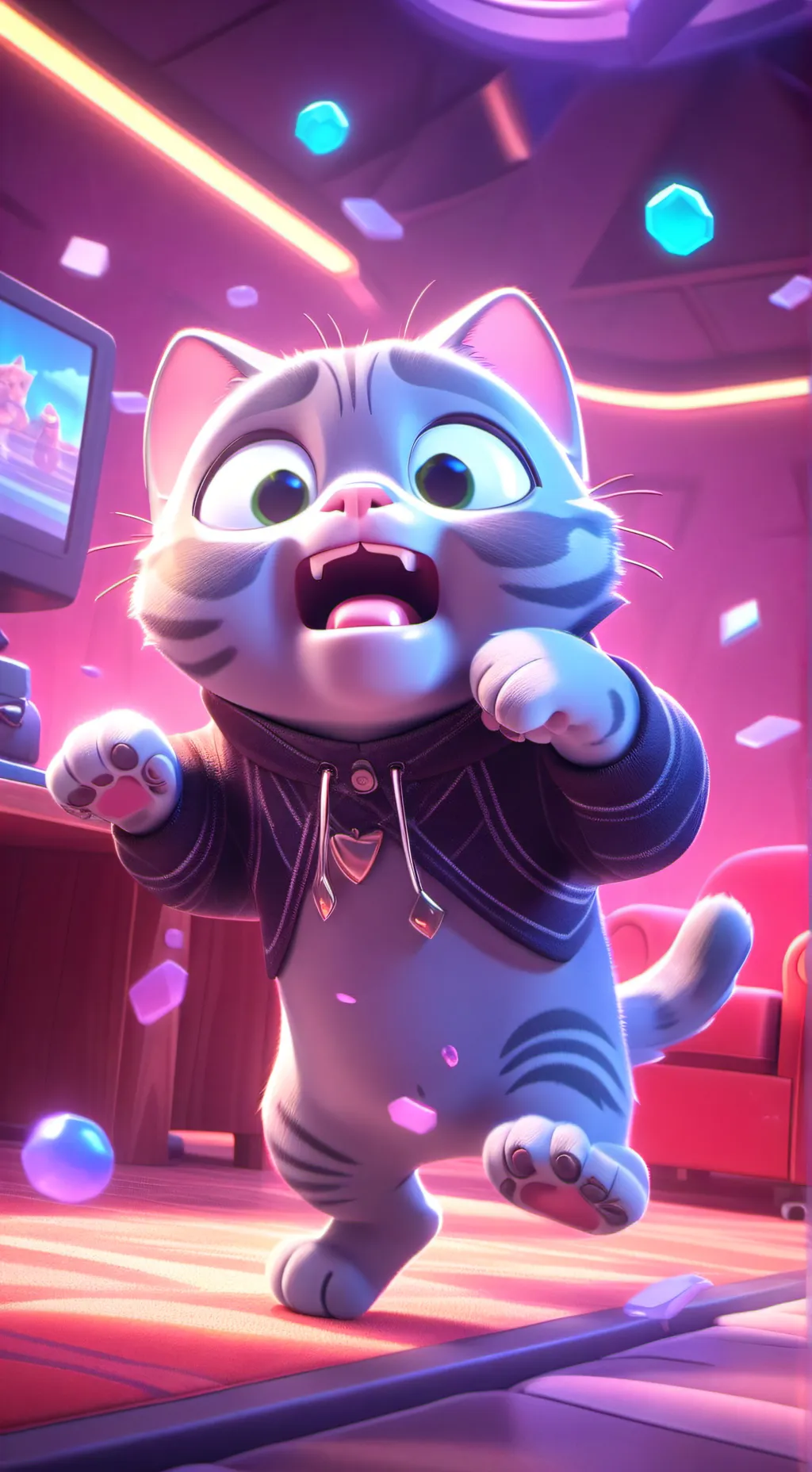 ai character: Sprunki hates Gray background