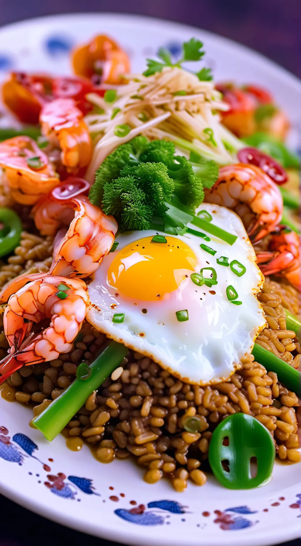 ai character: Nasi goreng udang background