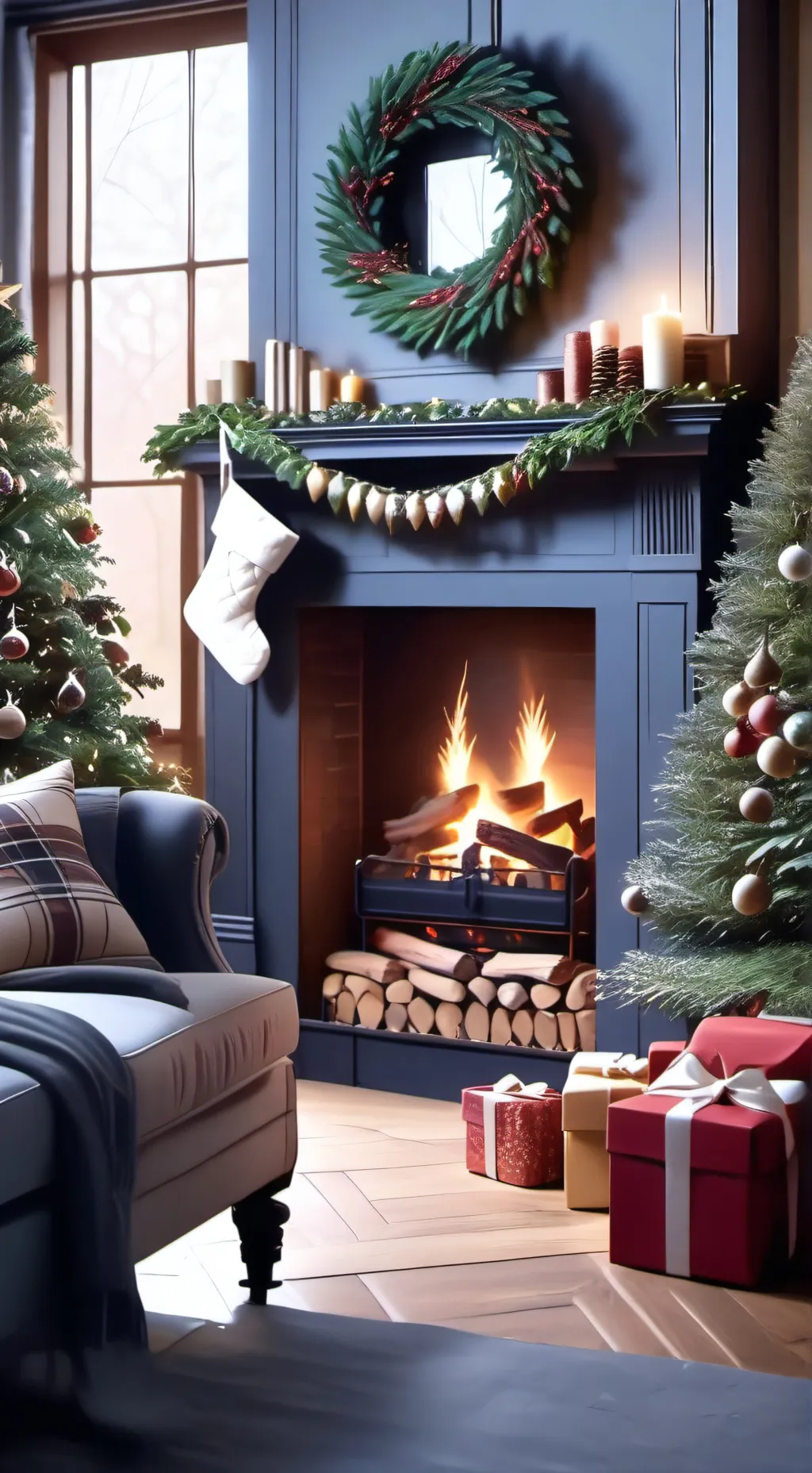 ai character: MHA (Christmas)  background