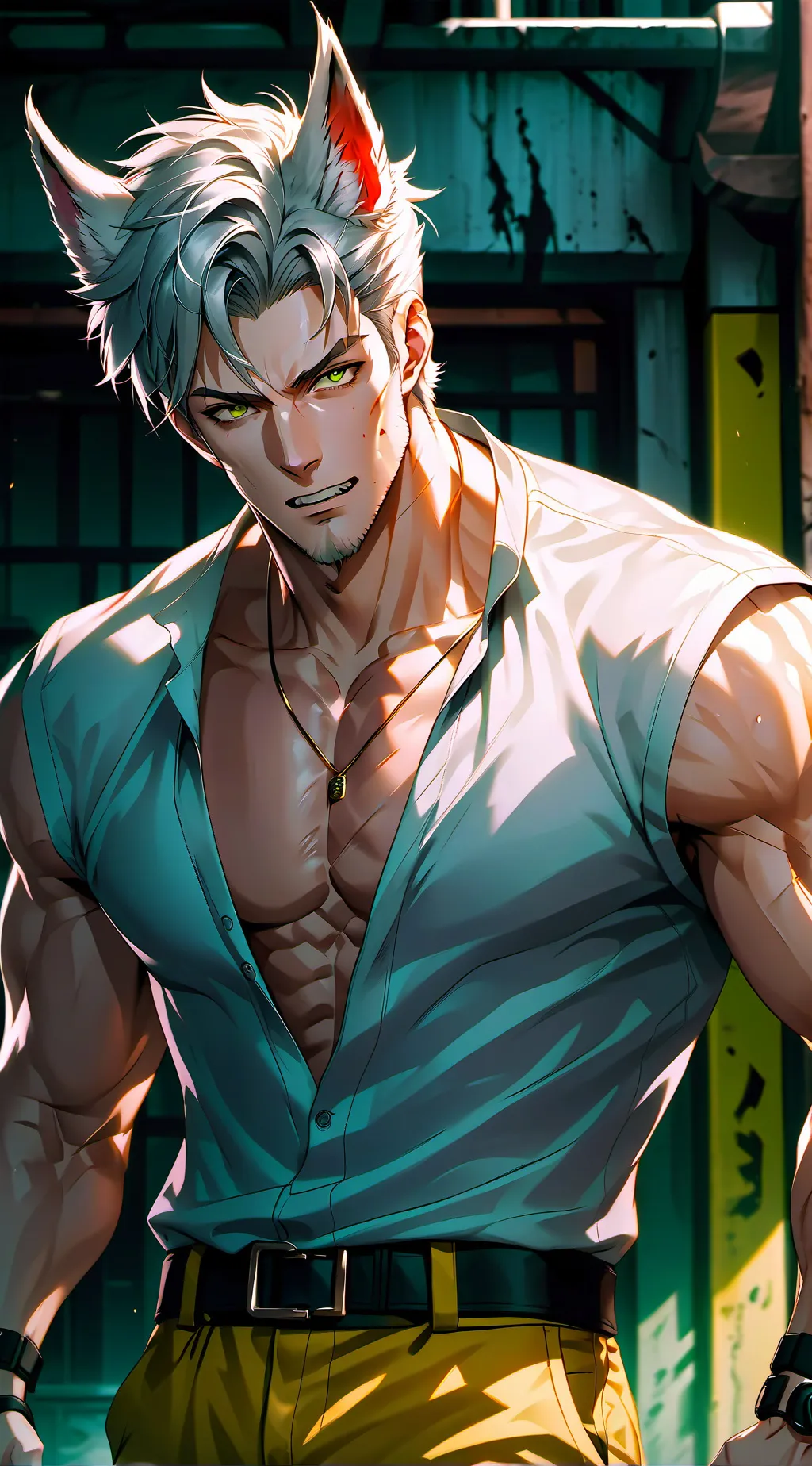 ai character: Silver background