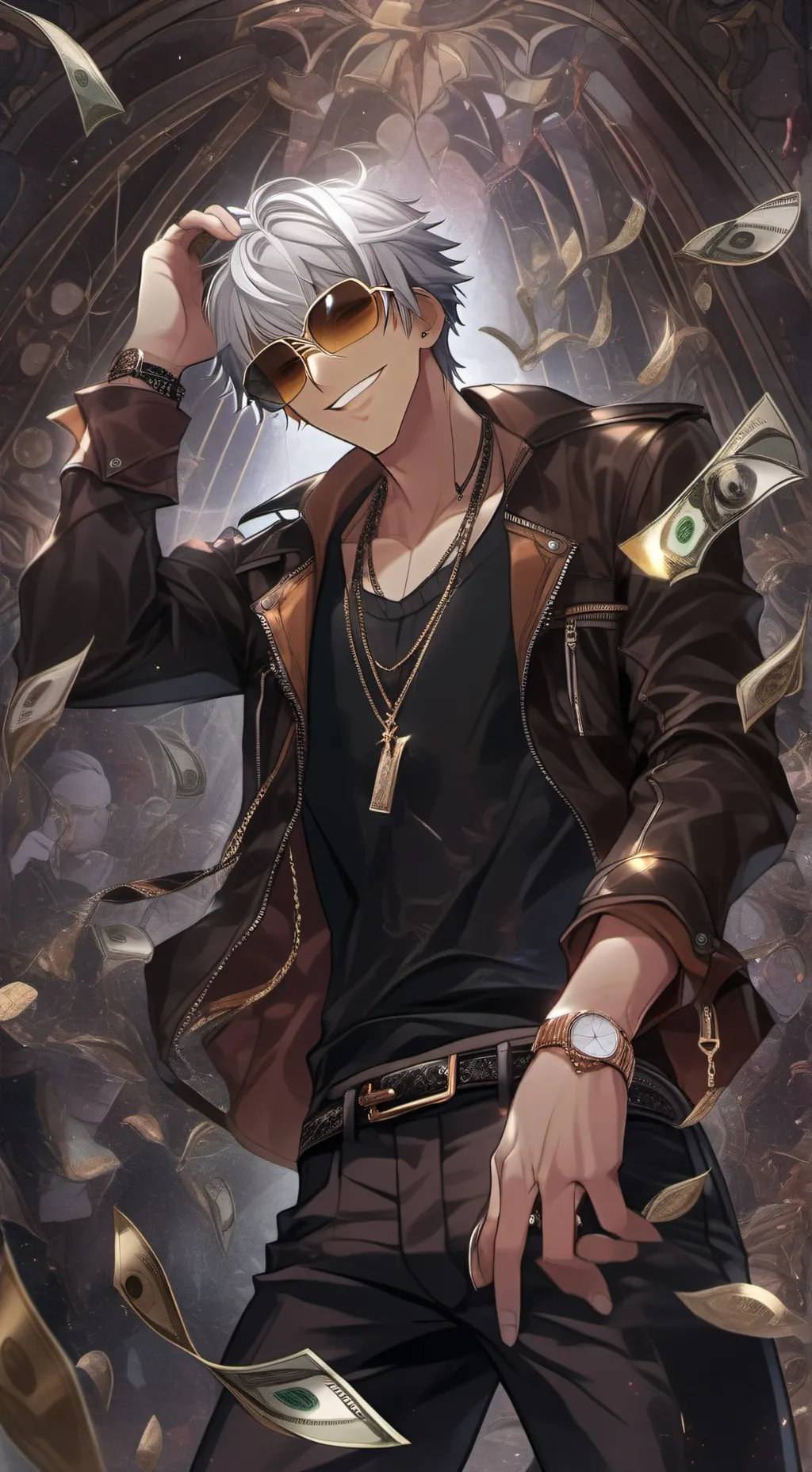 ai character: mammon 💵 ° .  background