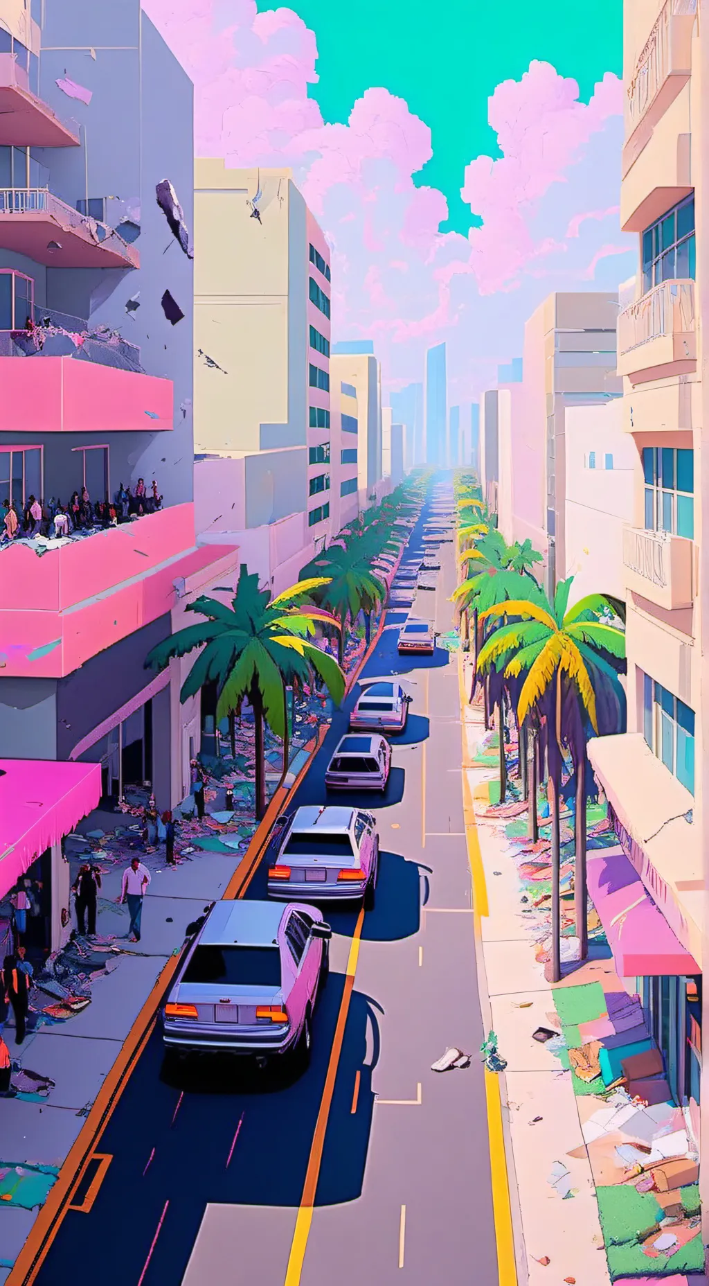 ai character: 1000 days In Miami background