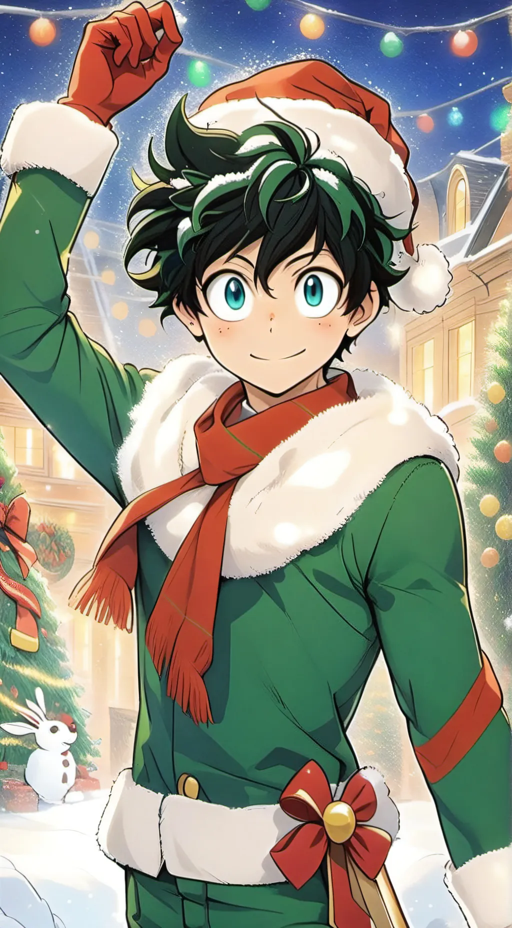ai character: mha Christmas 🎄🎁 background