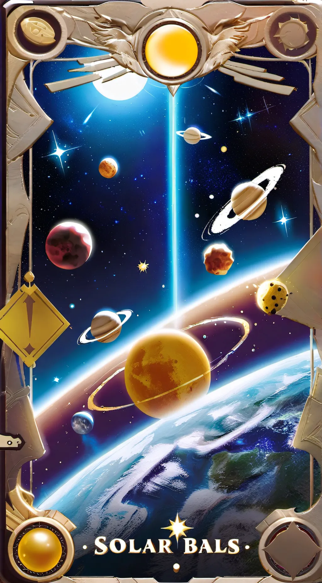 ai character: SOLARBALLS!!!🥳🥳 background