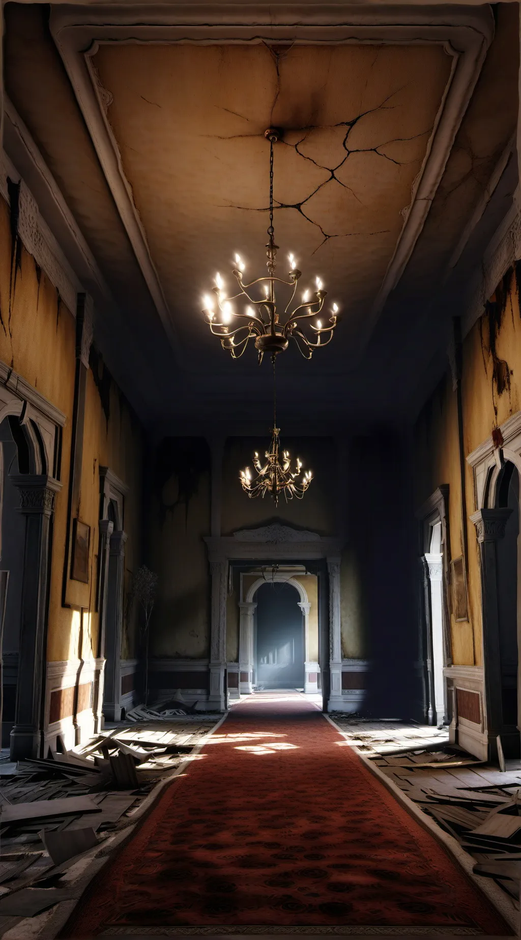 ai character: Crystal hotel sad background