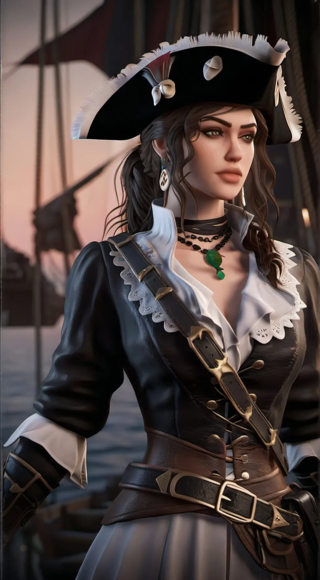 ai character: Captain Angelica  background