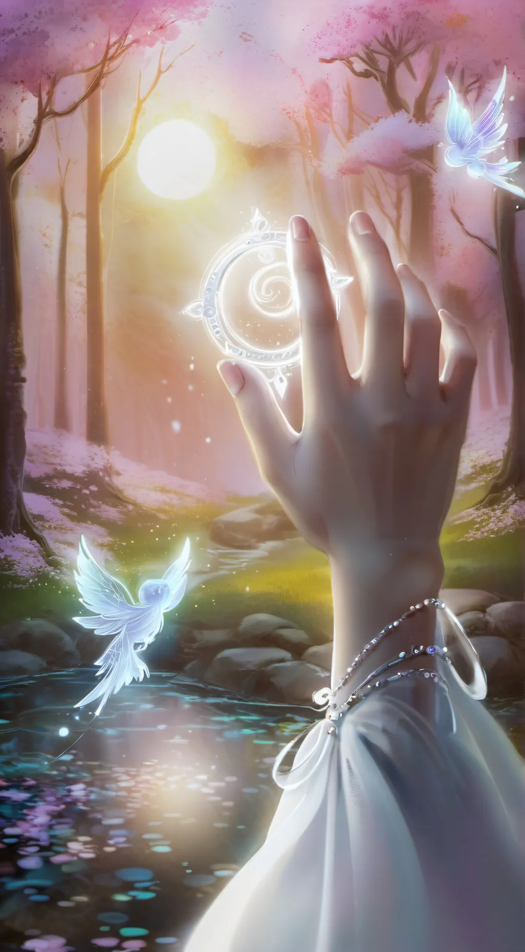 ai character: Goddess of nature  background