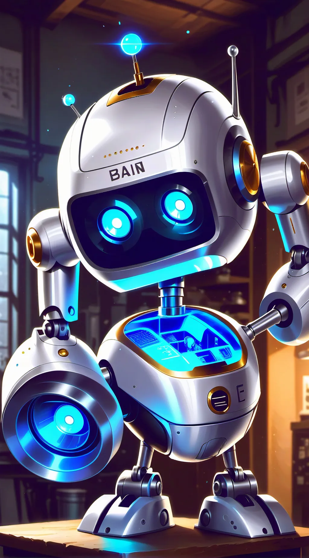 ai character: brain machine  background