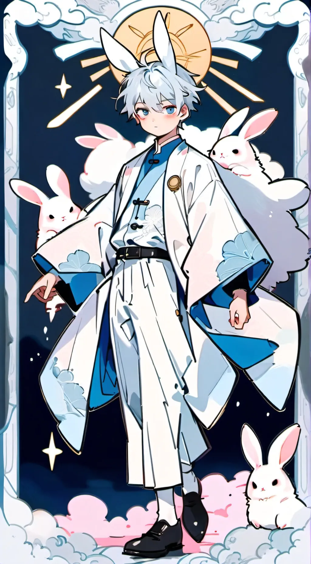 ai character: 天使兔 background