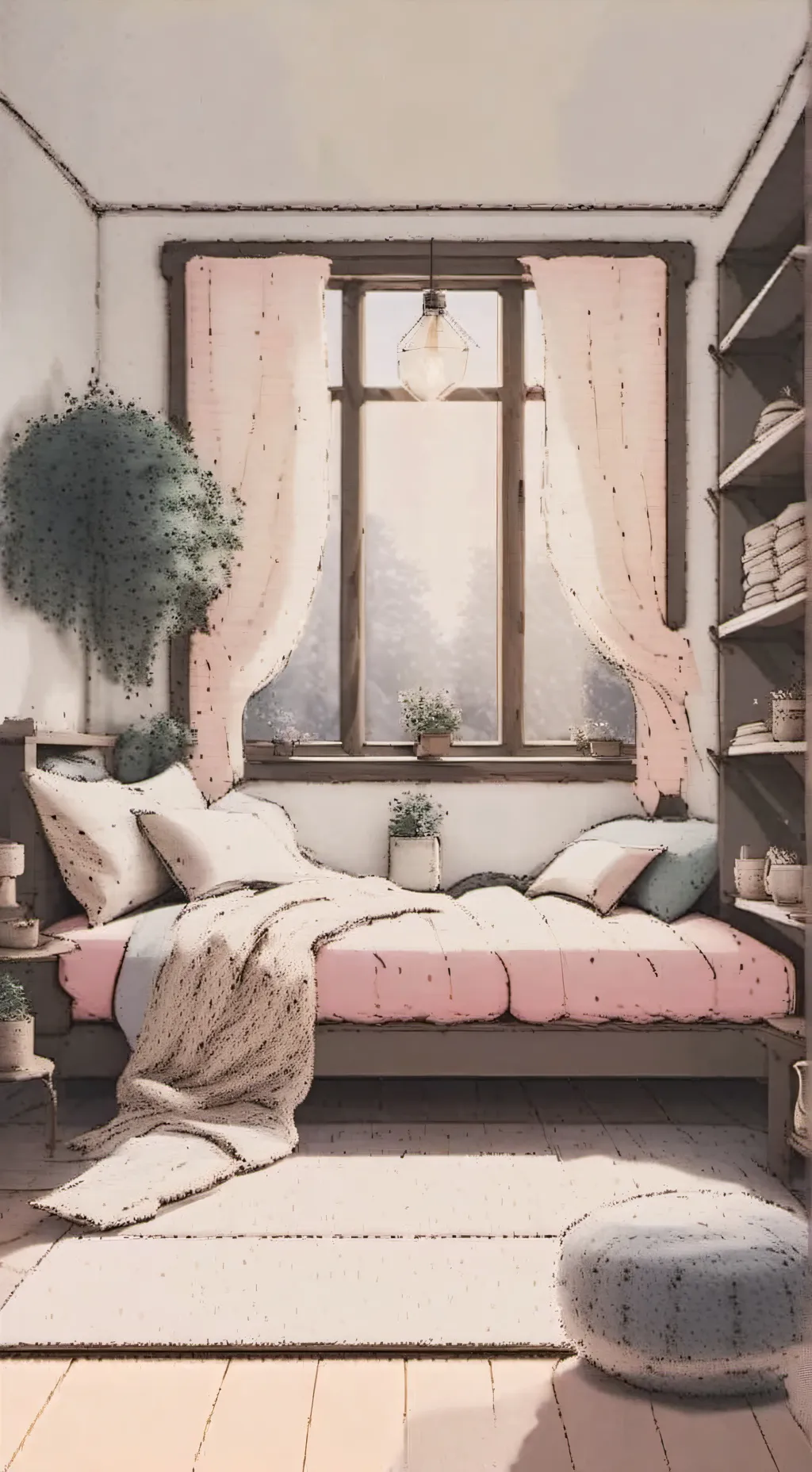 ai character: mha rainy day background