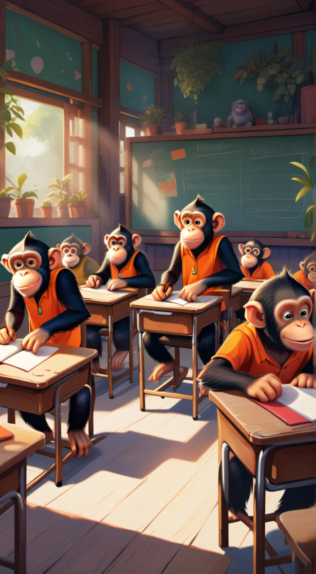 ai character: monkey class background