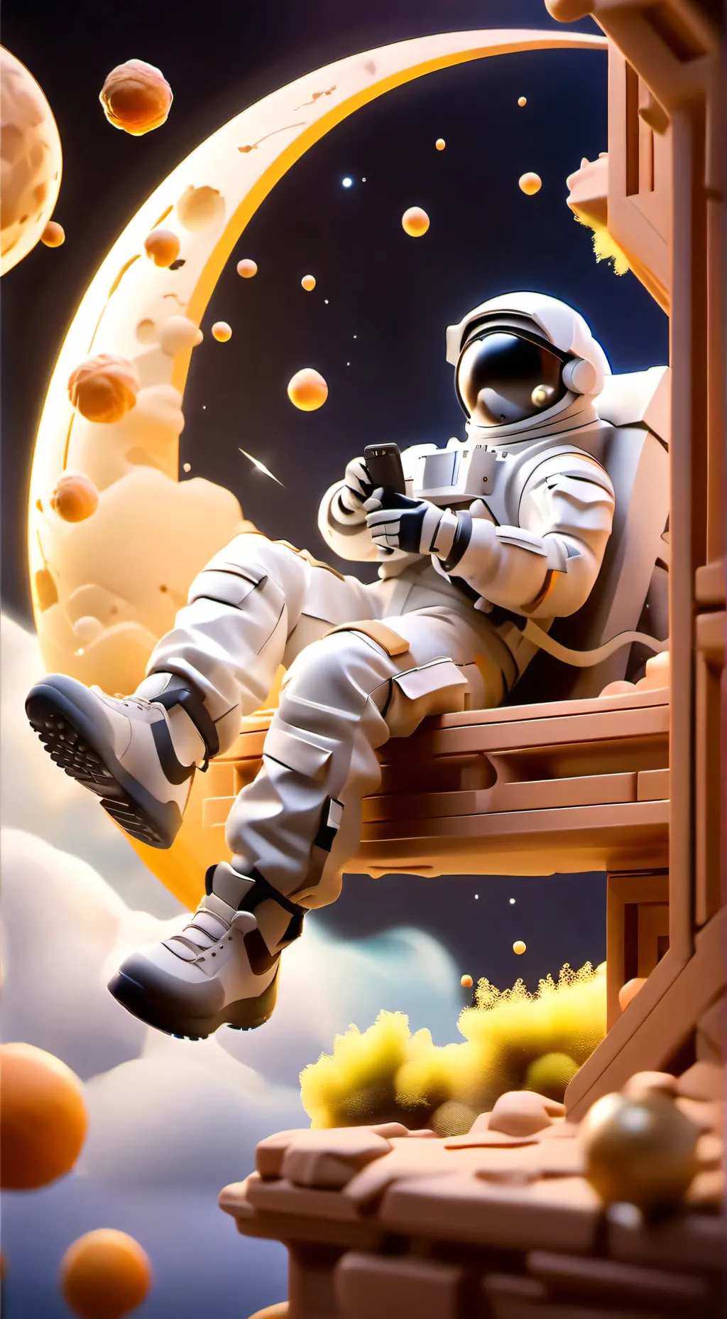 ai character: astronaut in space background