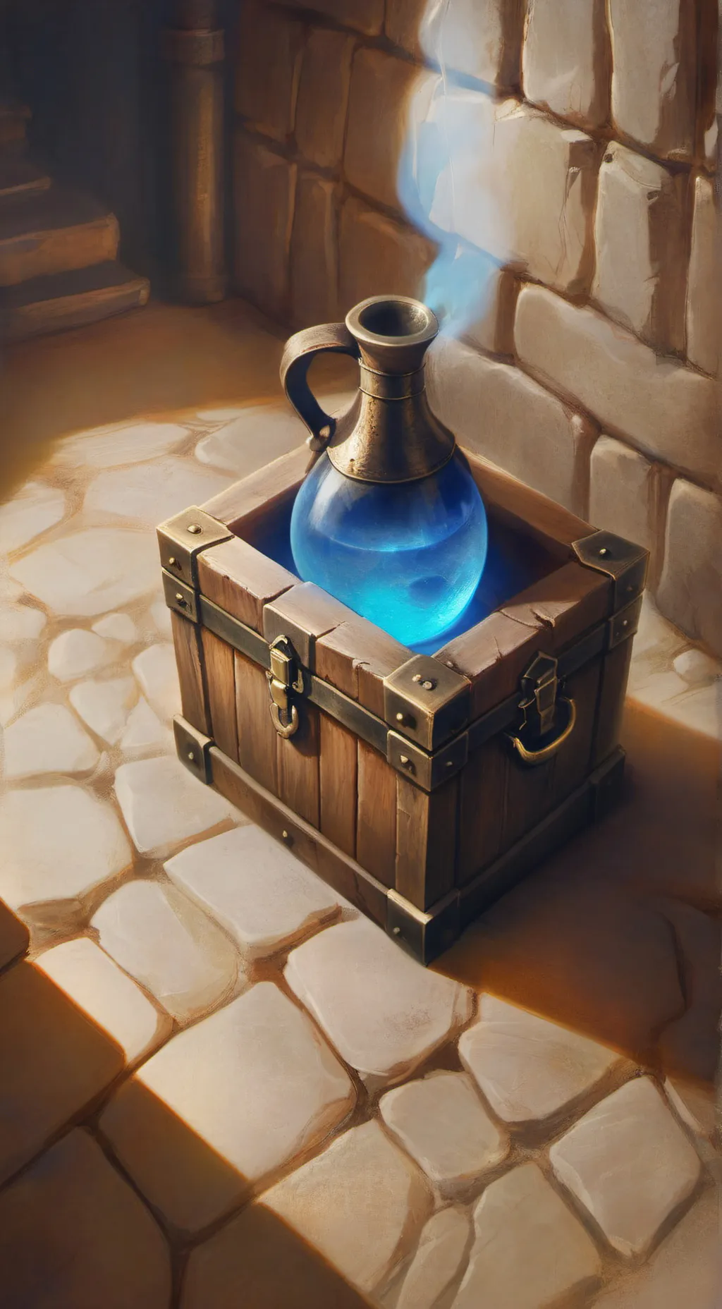 ai character: blueberry potion  background