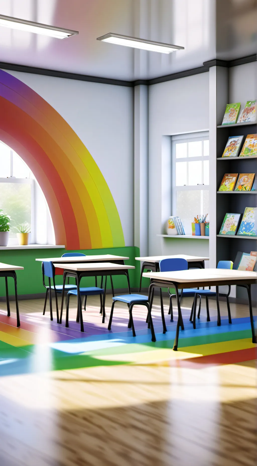 ai character: grade four classro background