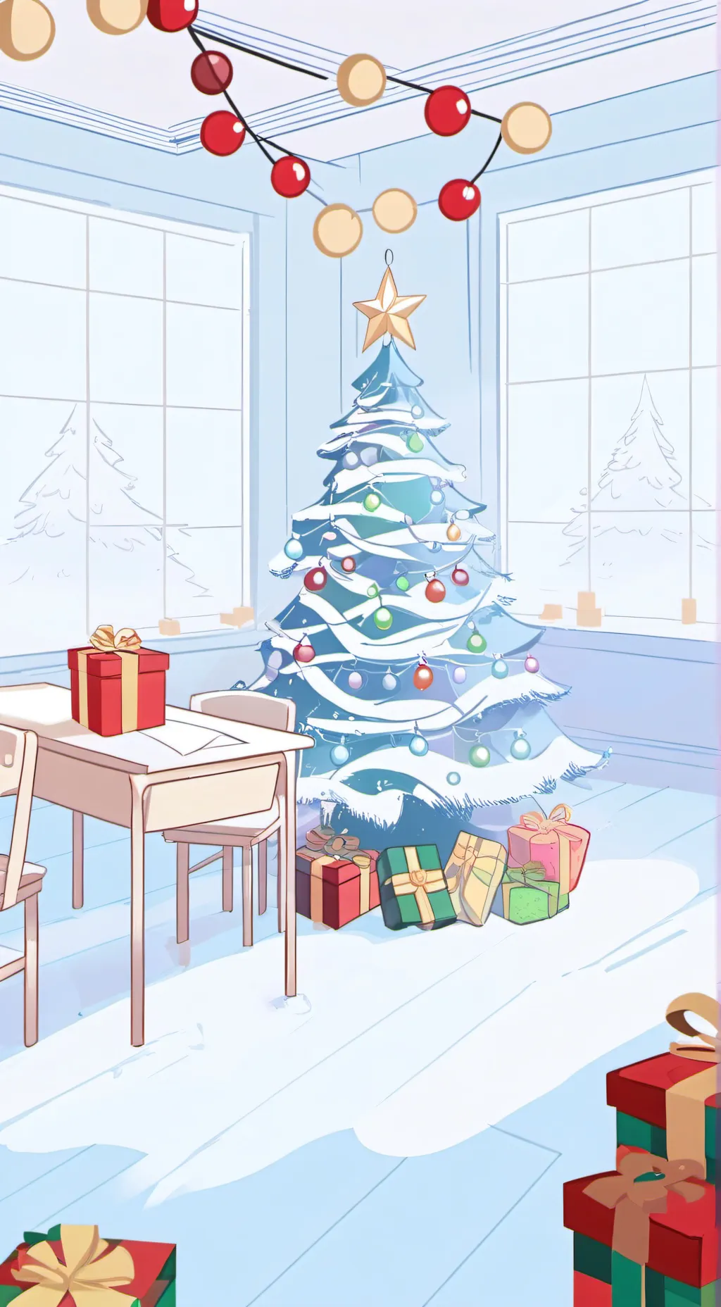 ai character: preschool holiday background