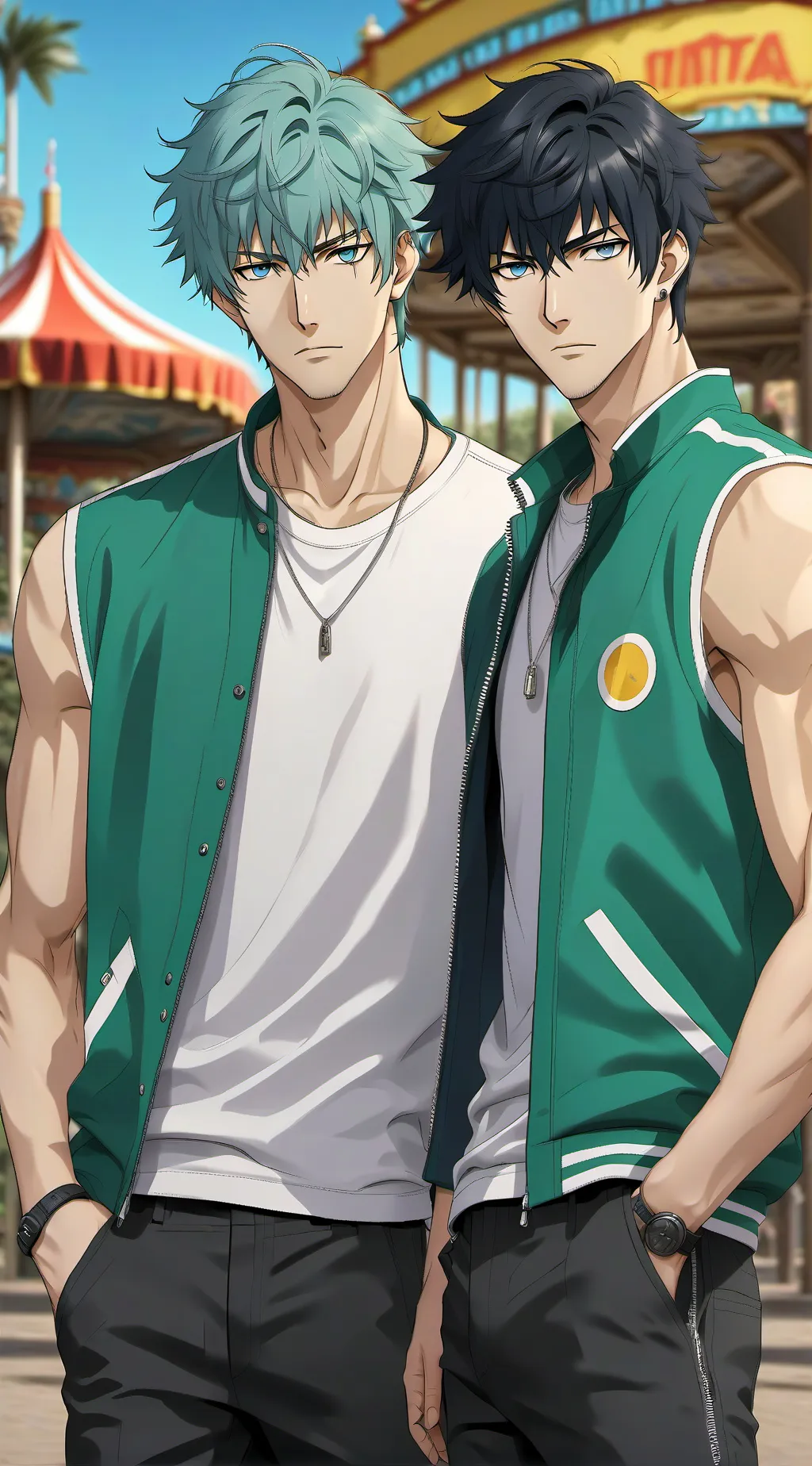 ai character: Mike y Leo background