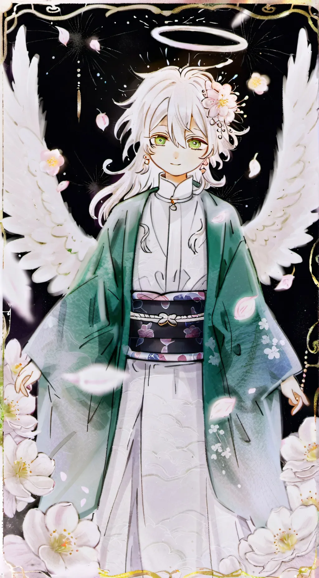 ai character: 植物学の天使 background