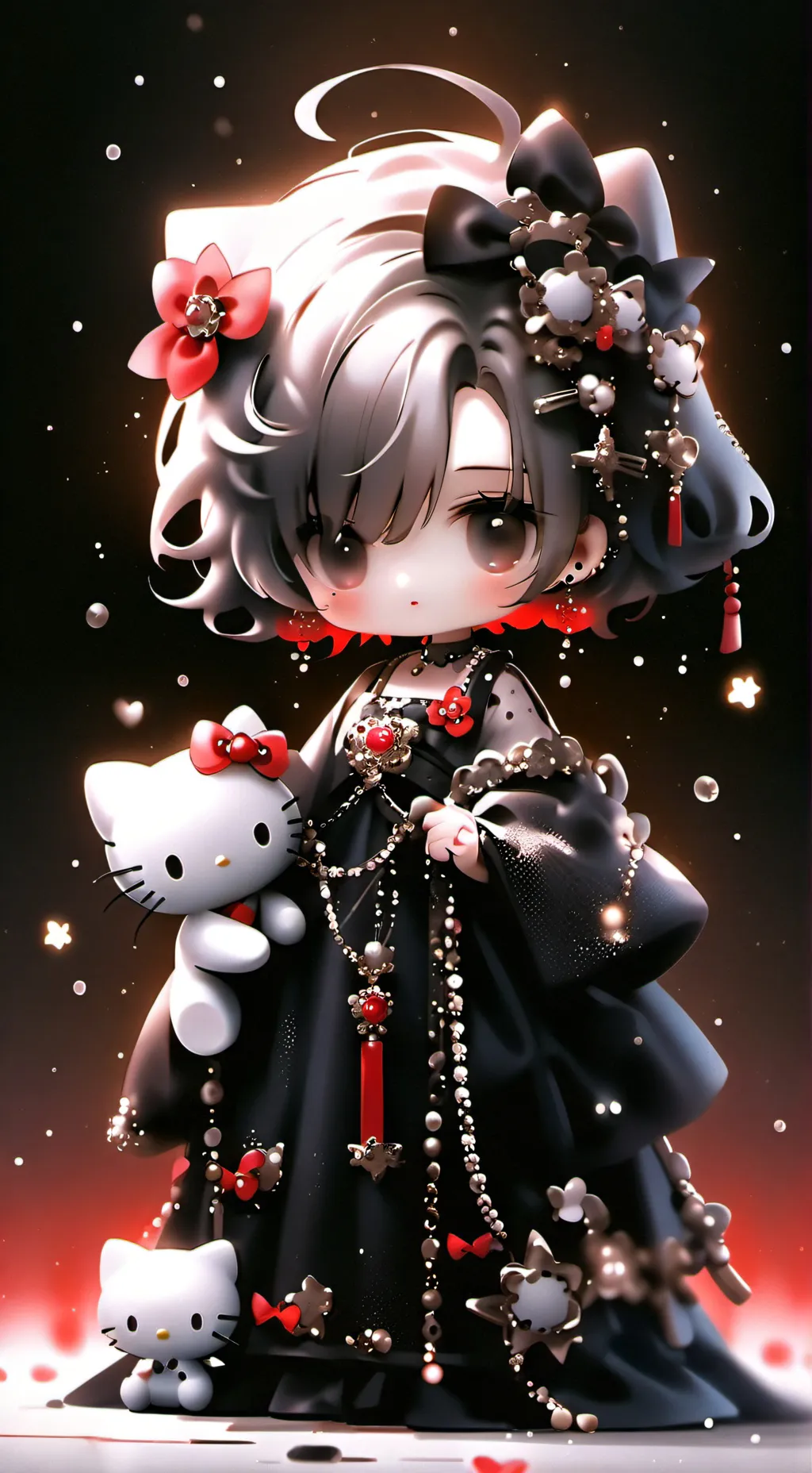 ai character: Hello kitty background