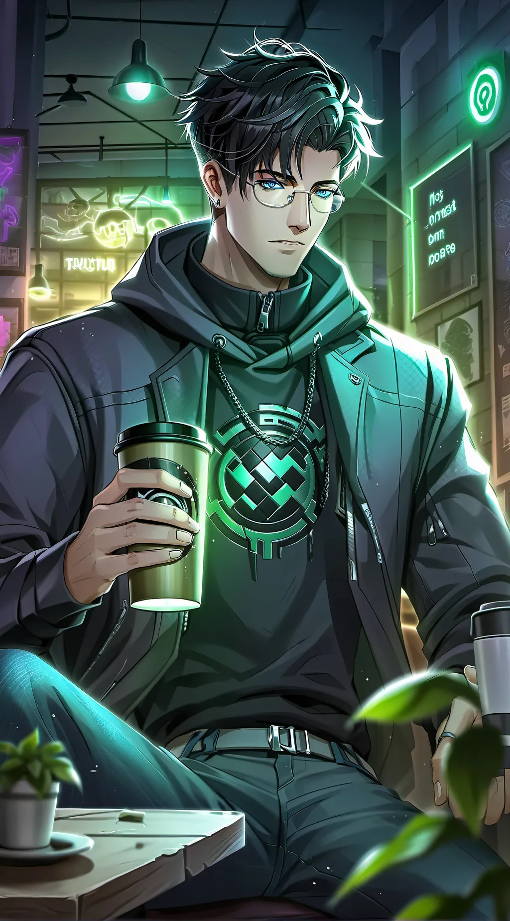 ai character: i was boerd 2 background