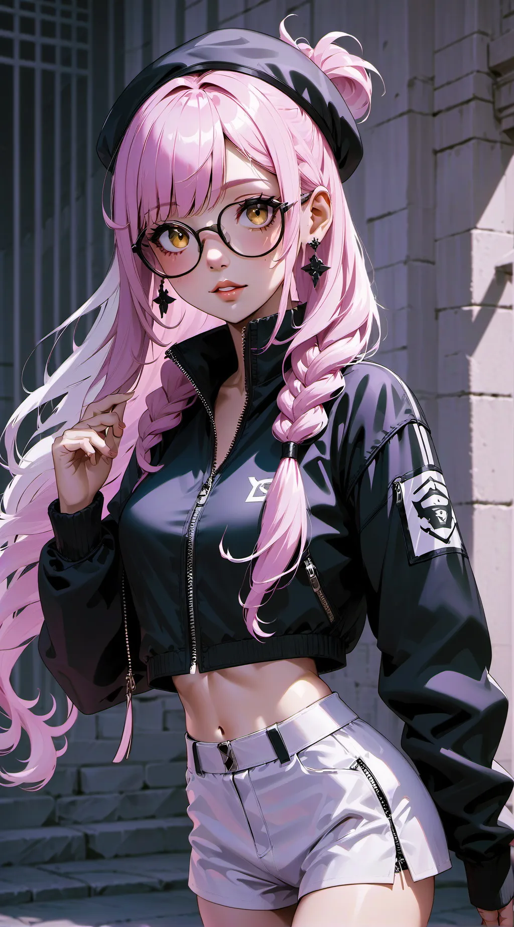 ai character: Violet background