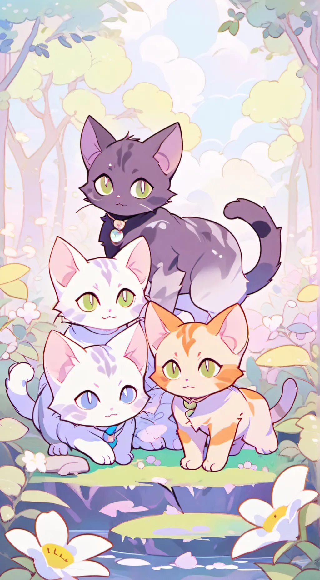 ai character: Cutie cats background