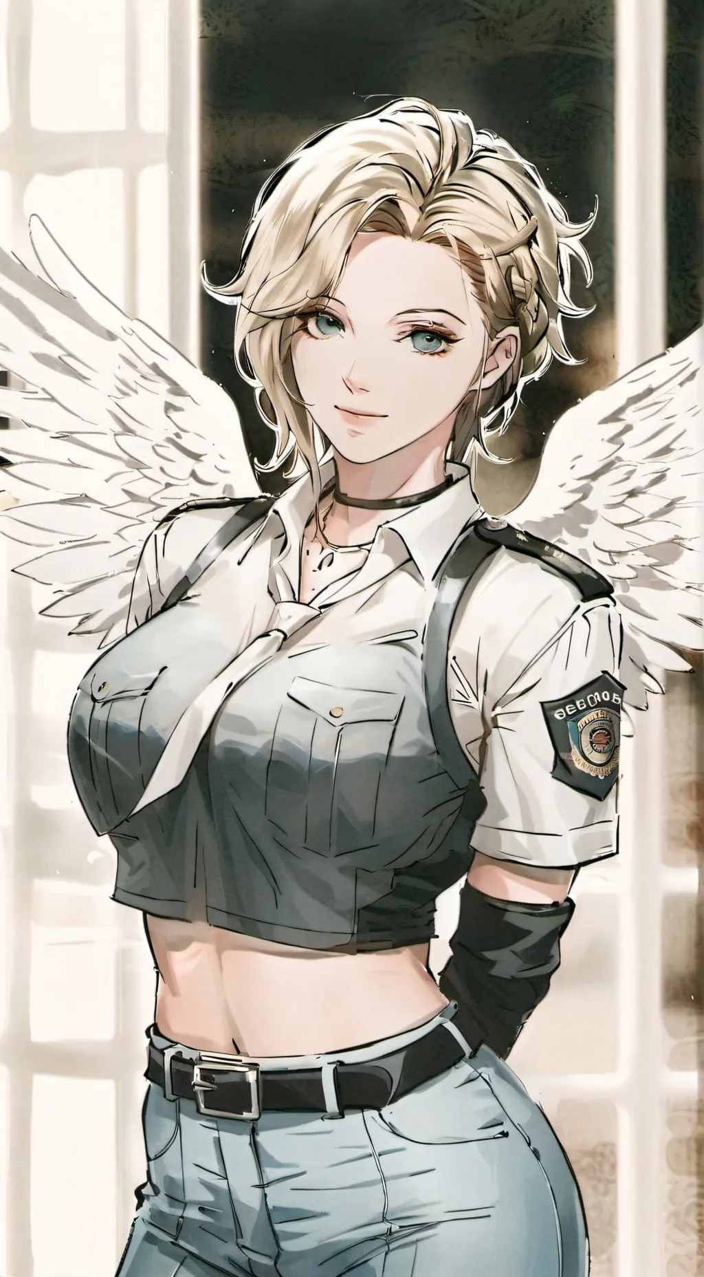 ai character: officer Michelle  background