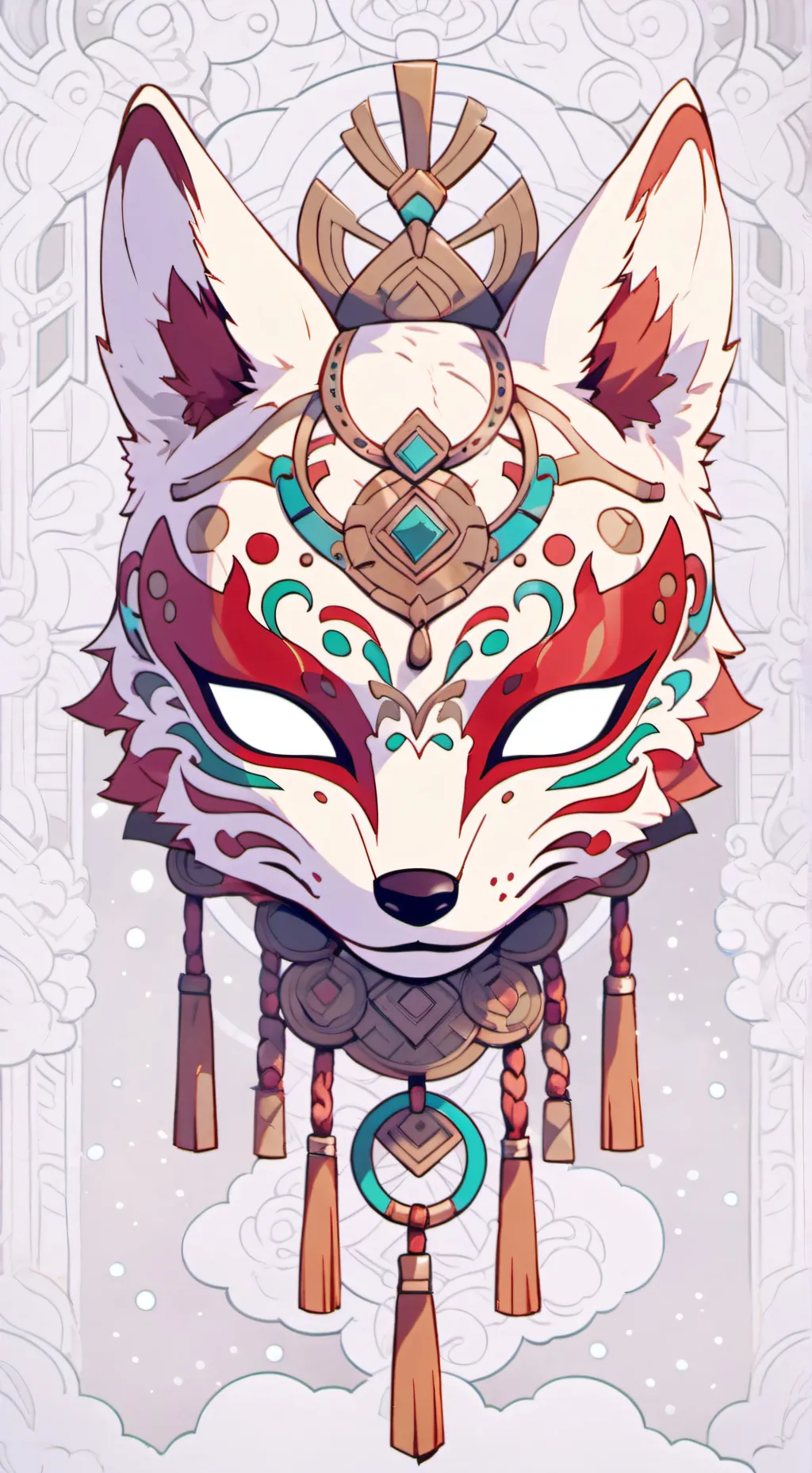 ai character: A fox mask background