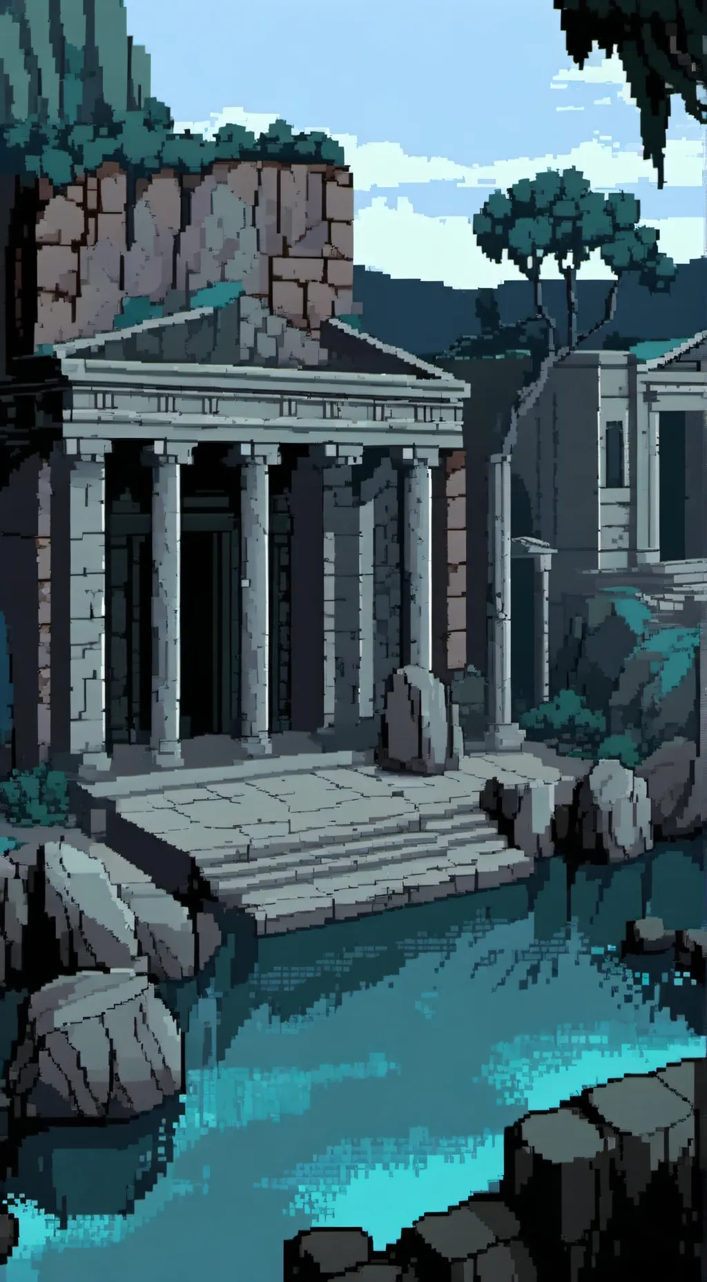ai character: Abandon Greek city background