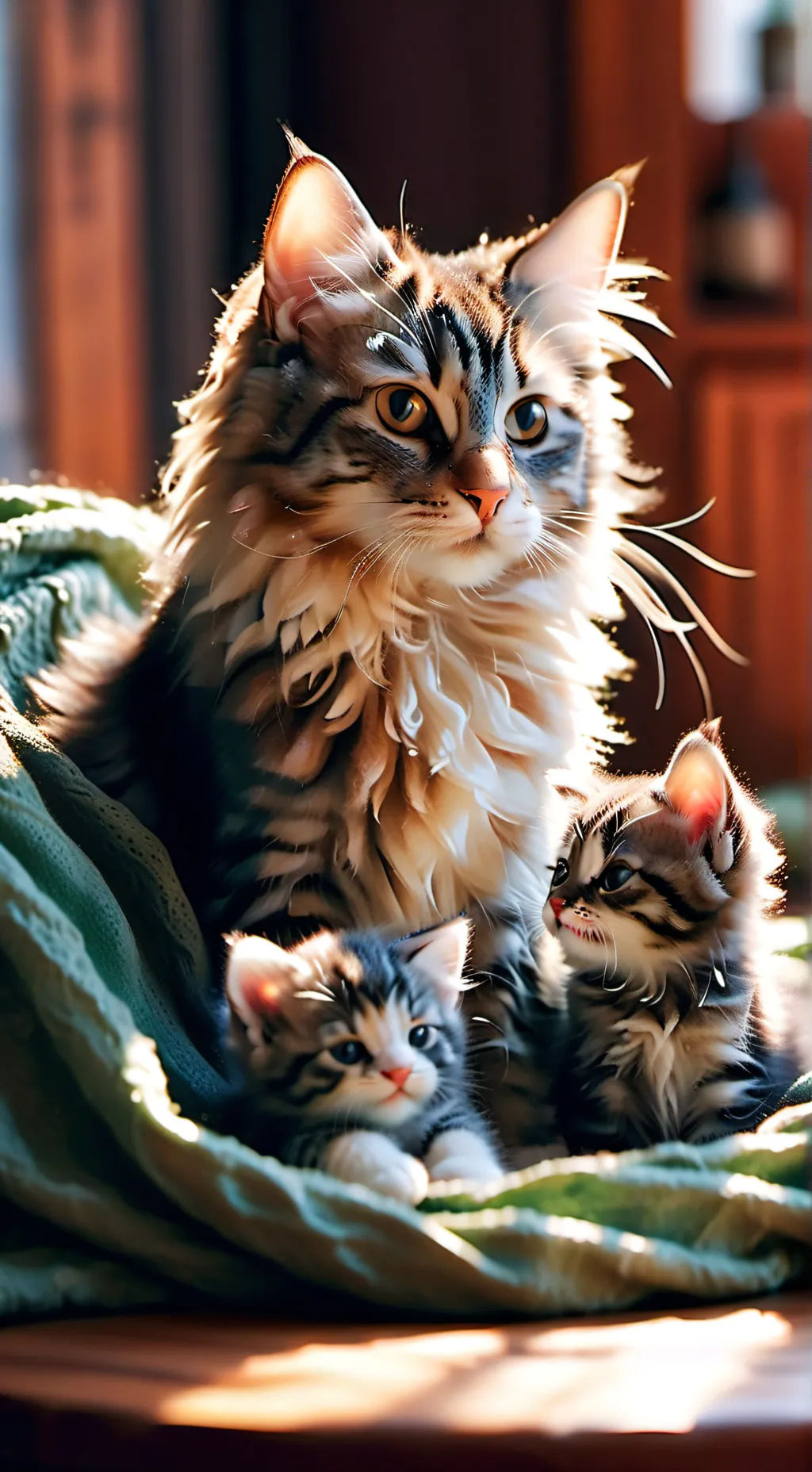 ai character: mama cat background