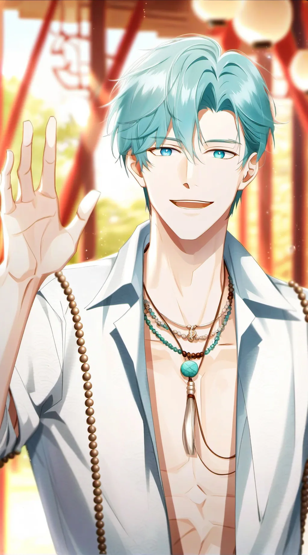 ai character: V mystic Messenger background