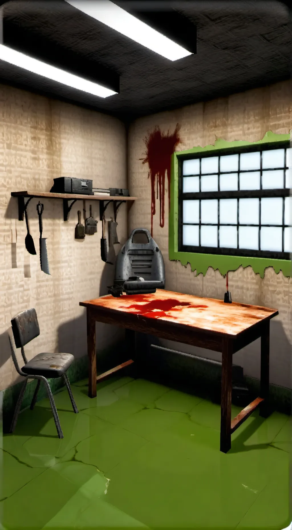 ai character: haunted house background