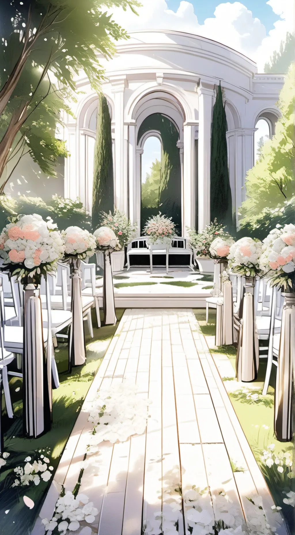 ai character: Wedding background