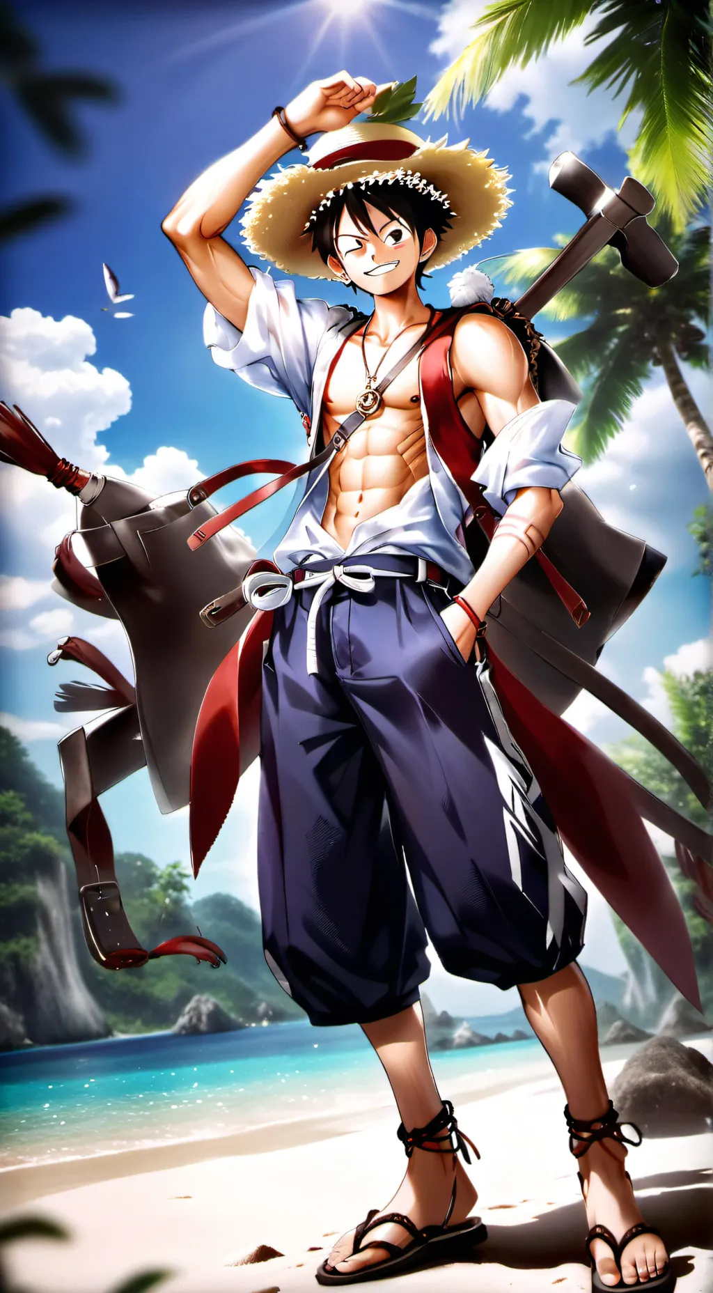 ai character: monkey d luffy background