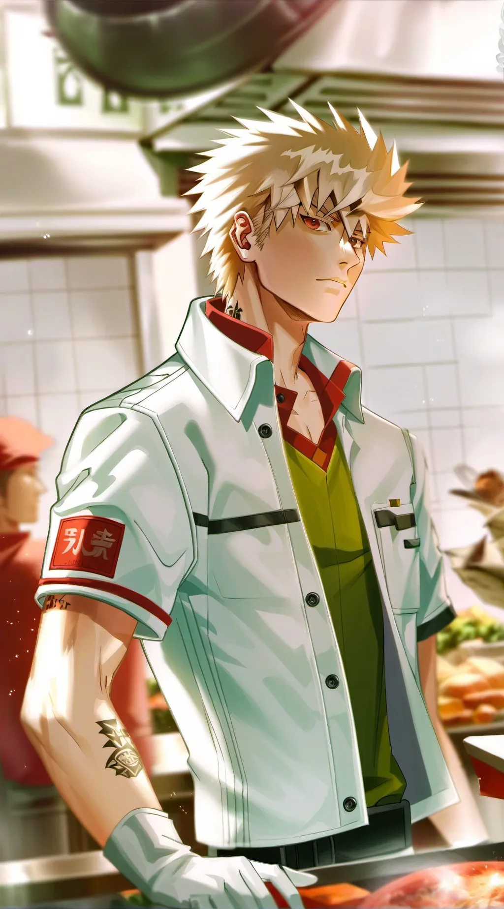 ai character: Katsuki Bakugou background