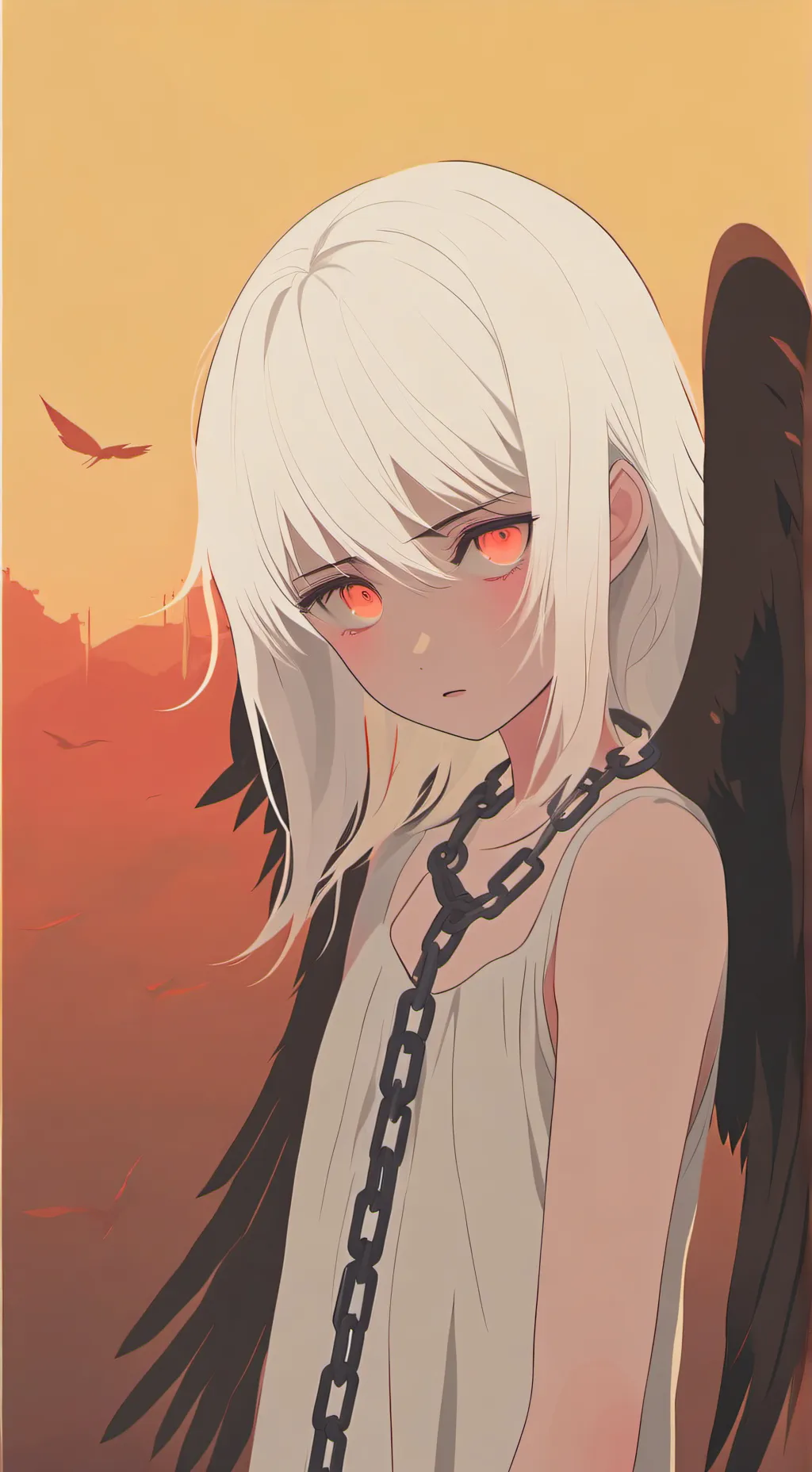 ai character: Chained angel background