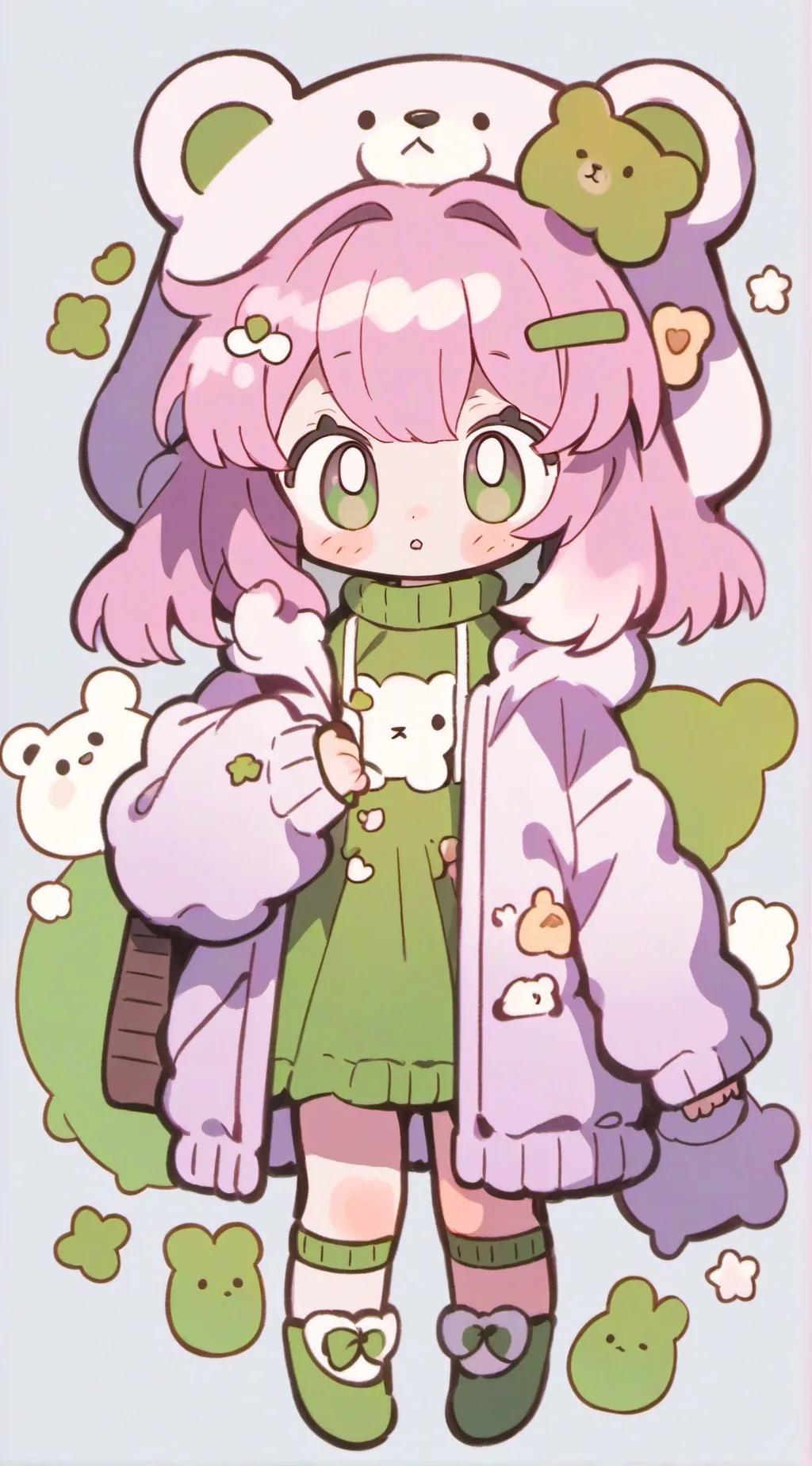 ai character: Tu prima pequeña  background