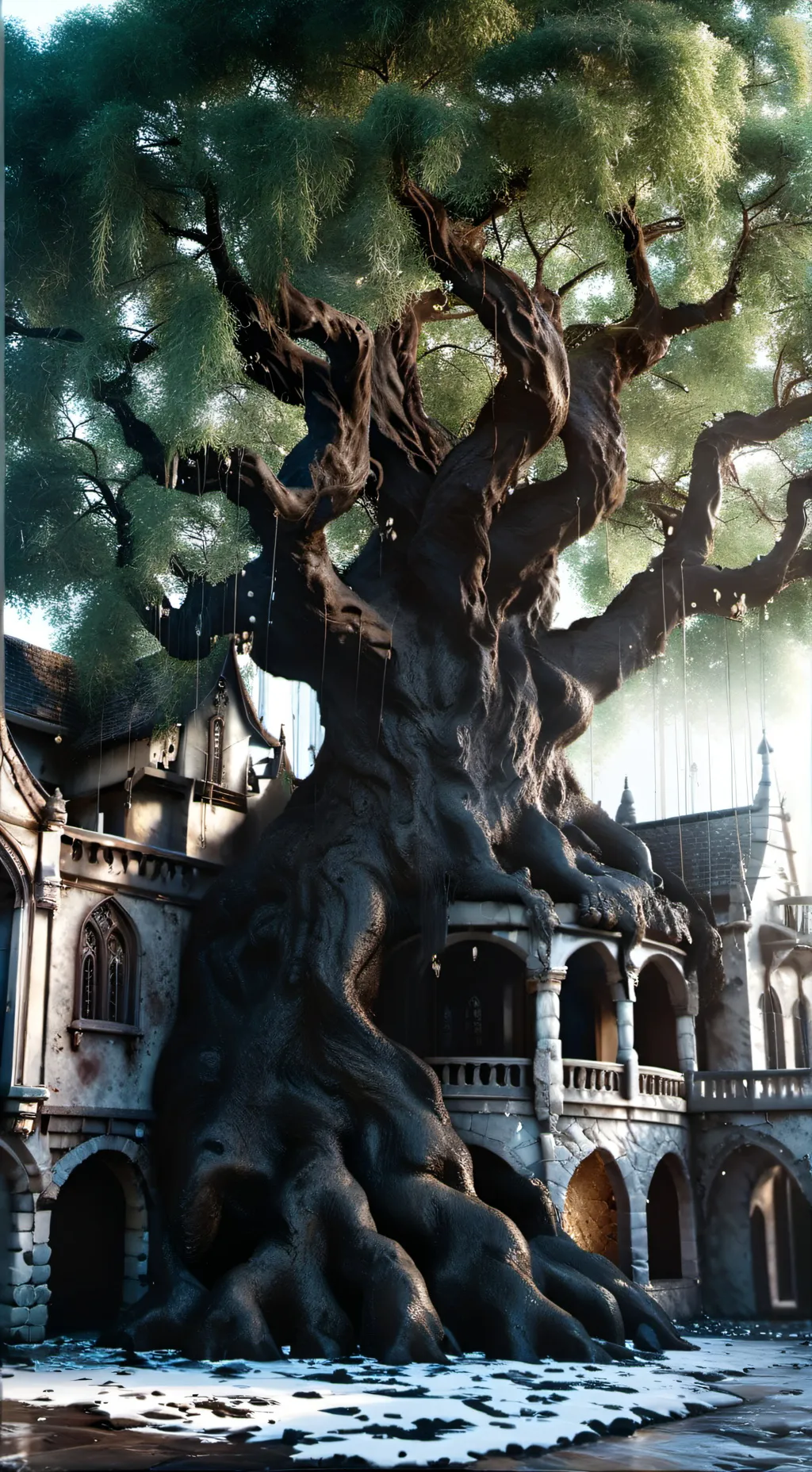 ai character: A weeping willow background