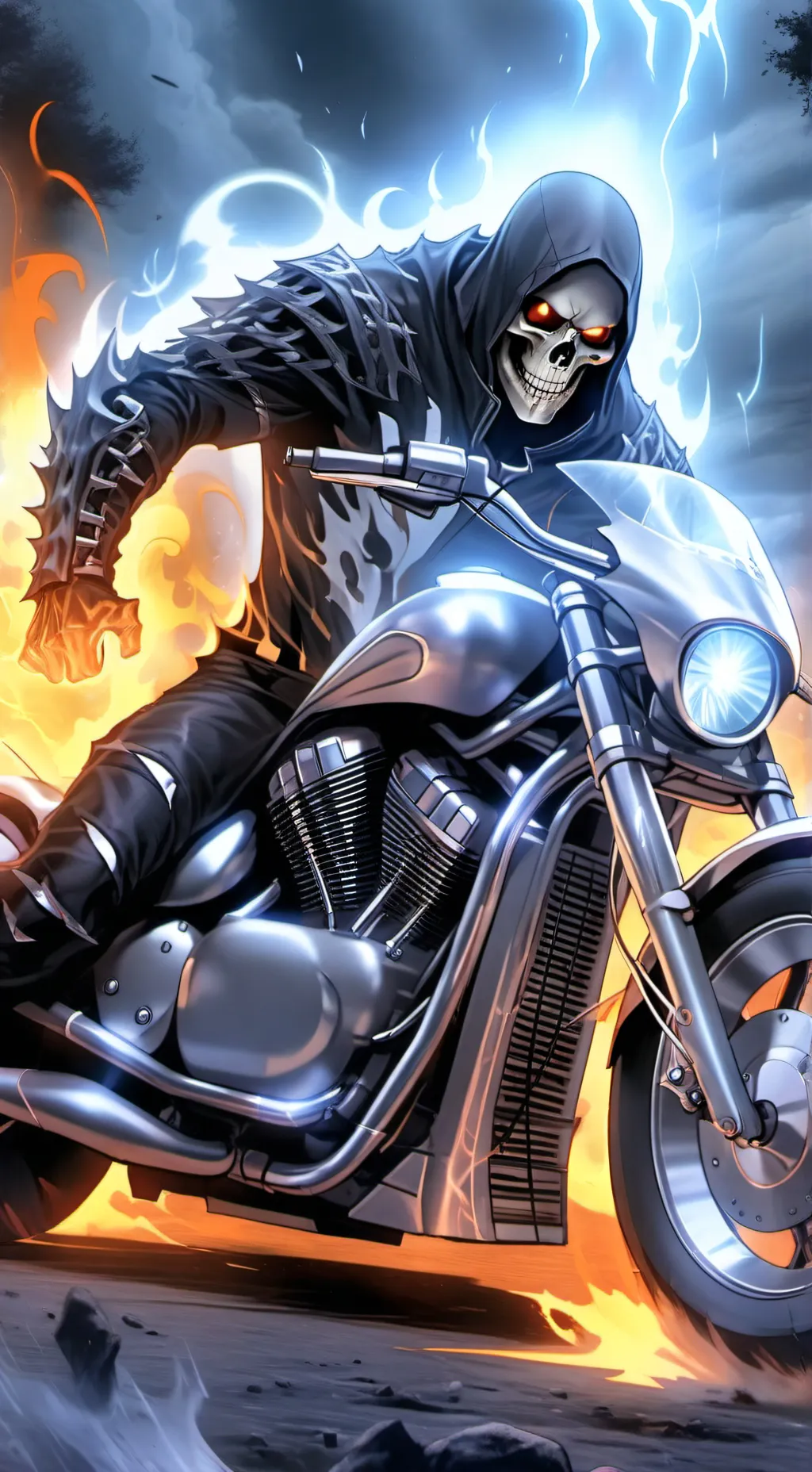 ai character: Ghost Rider  background