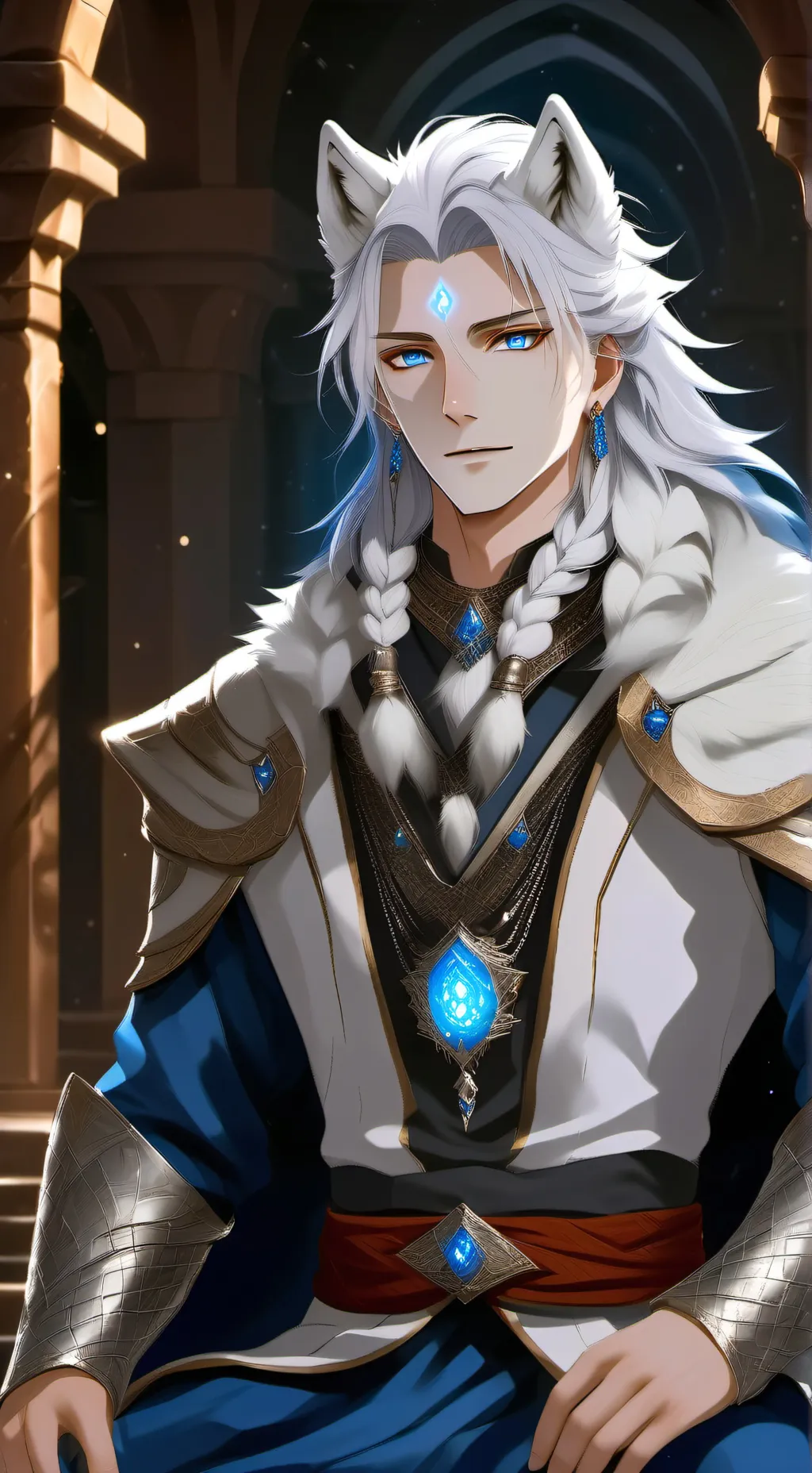 ai character: Kalamos as a wolf background