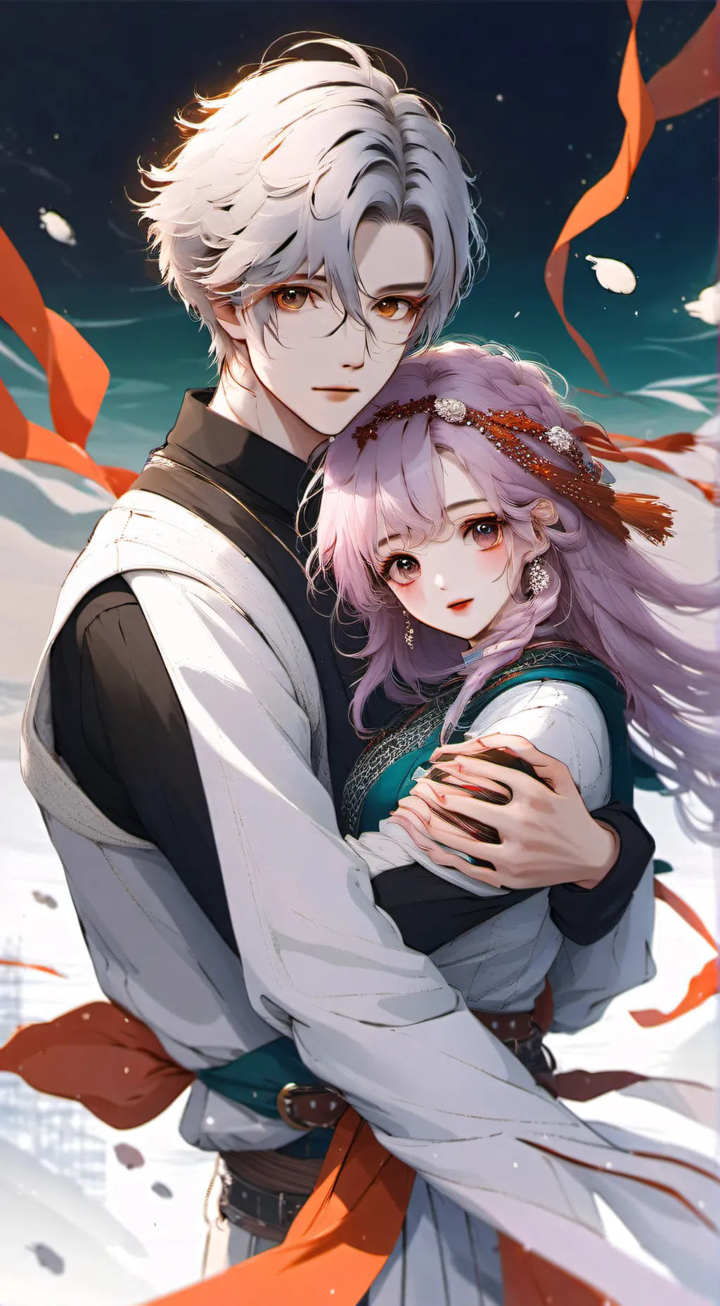 ai character: Sarah snow background