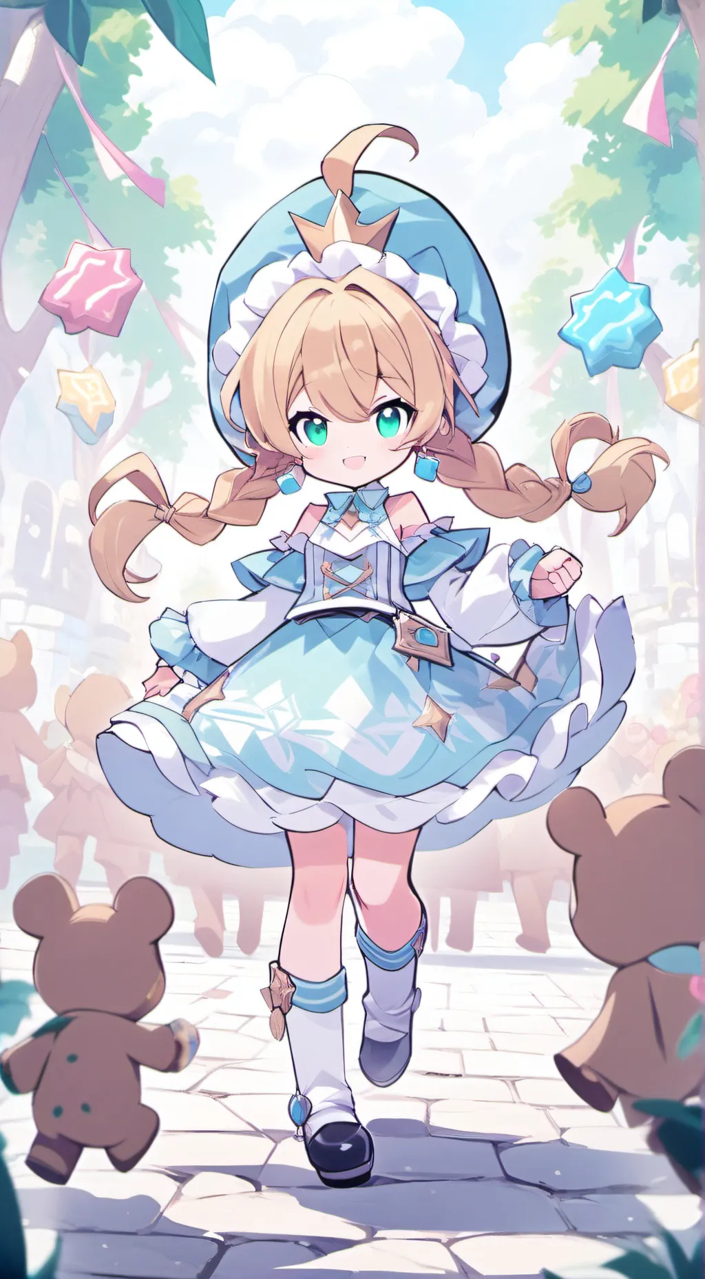 ai character: eat 1000 gummies  background